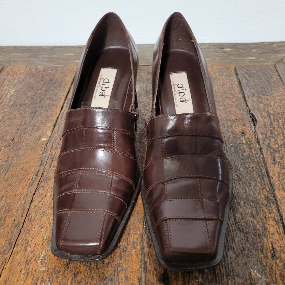 Dibia 'Justice' Square Toe Brown Leather Side Zip… - image 4